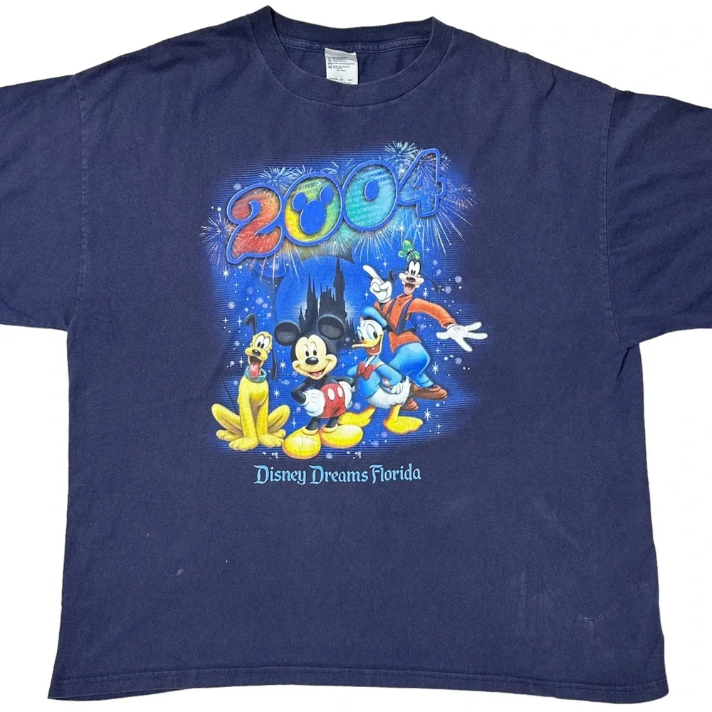 Disney Dreams Florida 2004 Graphic T-Shirt Mickey Donald Pluto Goofy Unisex XL - Picture 1 of 10